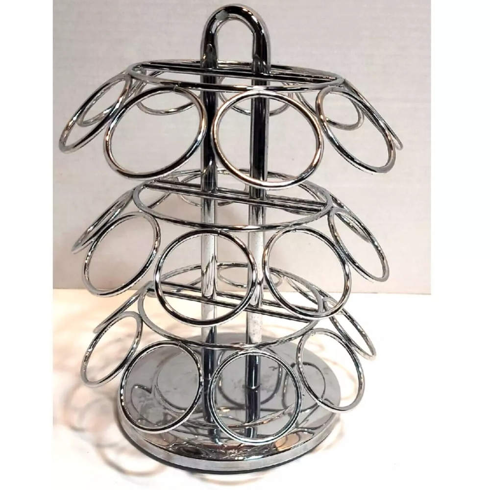 Coffee keuring cup pod holder/metal/silver/ carousel
